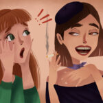 image of woman smoking and another woman reacting, oral health and smoking, quit smoking