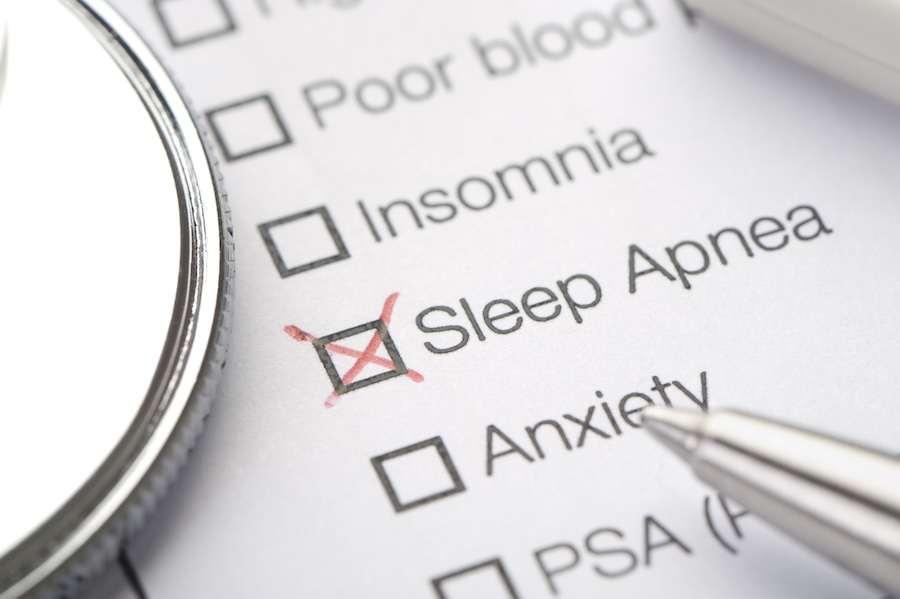 treatment for sleep apnea marked on a medical record with Cary Family Dental