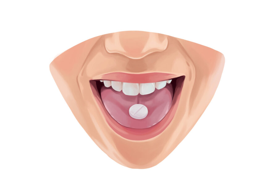patient taking pill for oral conscious sedation a form of dental sedation for dental anxiety